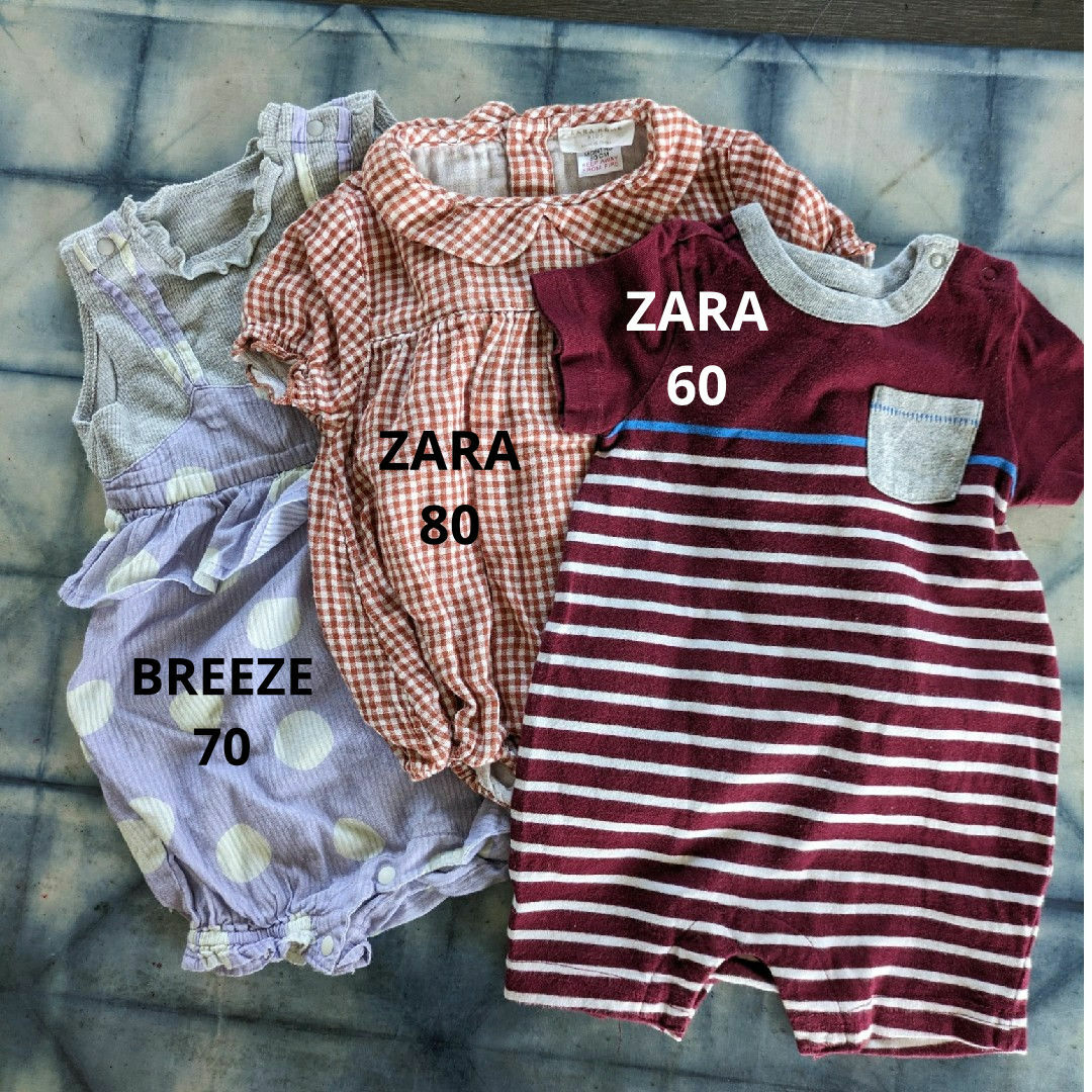 ZARA(ザラ)のZARA.BREEZEベビーロンパース２枚組 キッズ/ベビー/マタニティのベビー服(~85cm)(ロンパース)の商品写真