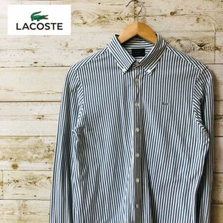 ラコステ(LACOSTE)のラコステ LACOSTE シャツ 長袖 ホワイト＆ネイビー BD ストライプ(シャツ)