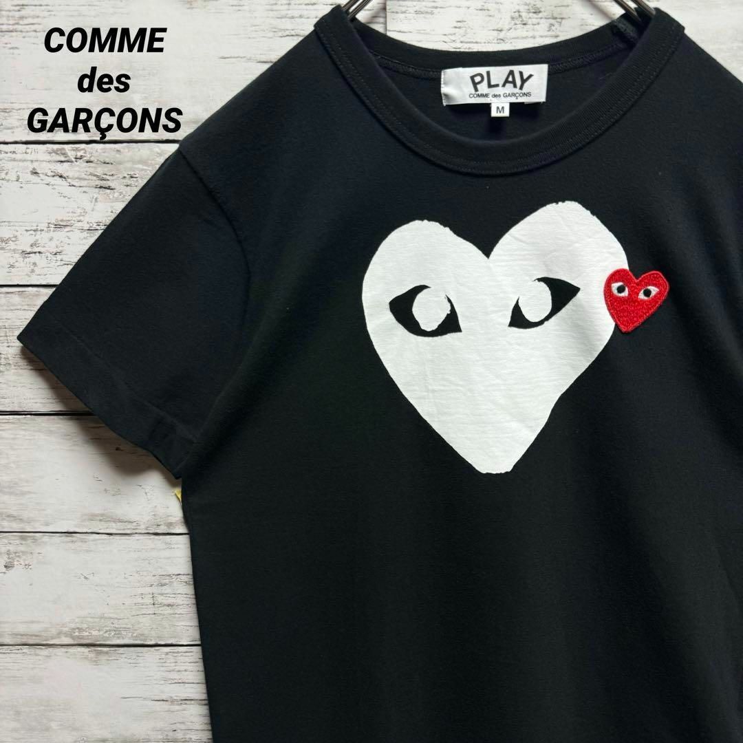 COMME des GARCONS(コムデギャルソン)の【美品】プレイコムデギャルソン　刺繍ロゴ　ハート　レア　半袖Tシャツ メンズのトップス(Tシャツ/カットソー(半袖/袖なし))の商品写真