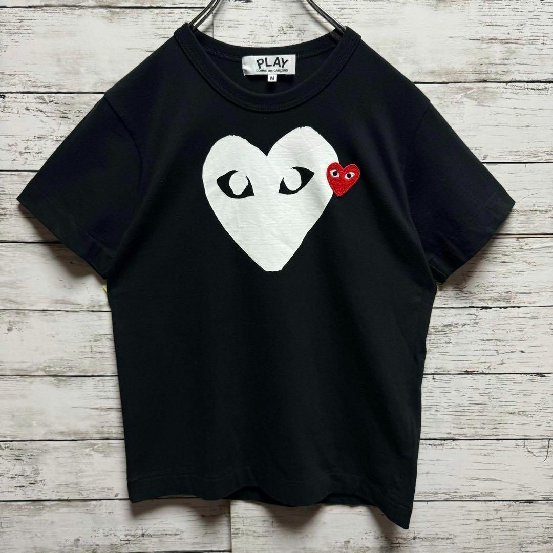 COMME des GARCONS(コムデギャルソン)の【美品】プレイコムデギャルソン　刺繍ロゴ　ハート　レア　半袖Tシャツ メンズのトップス(Tシャツ/カットソー(半袖/袖なし))の商品写真