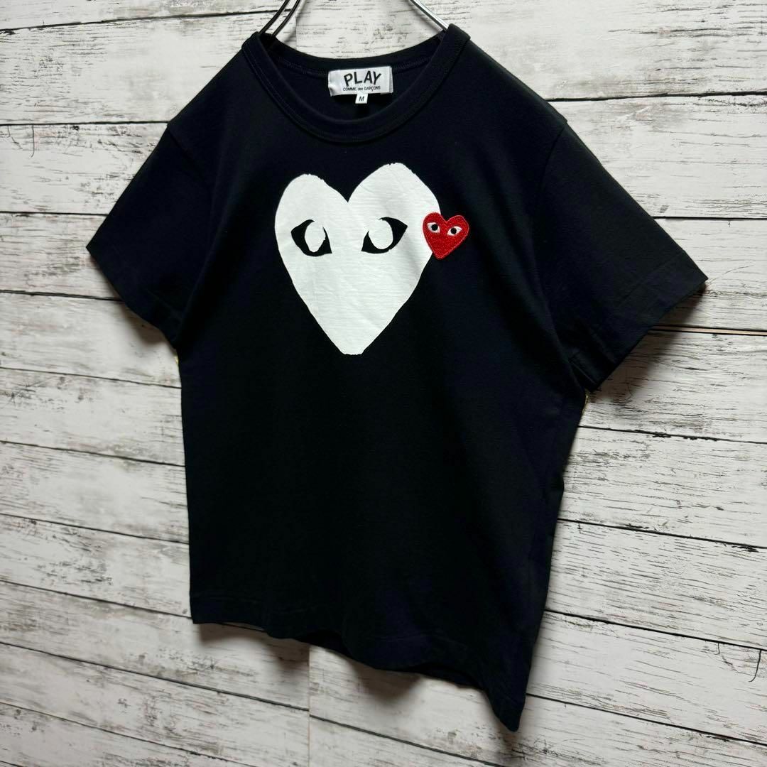 COMME des GARCONS(コムデギャルソン)の【美品】プレイコムデギャルソン　刺繍ロゴ　ハート　レア　半袖Tシャツ メンズのトップス(Tシャツ/カットソー(半袖/袖なし))の商品写真