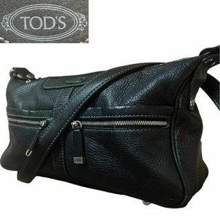 【美品】TOD'S Miky トッズ ショルダーバッグ レザー シボ革 黒