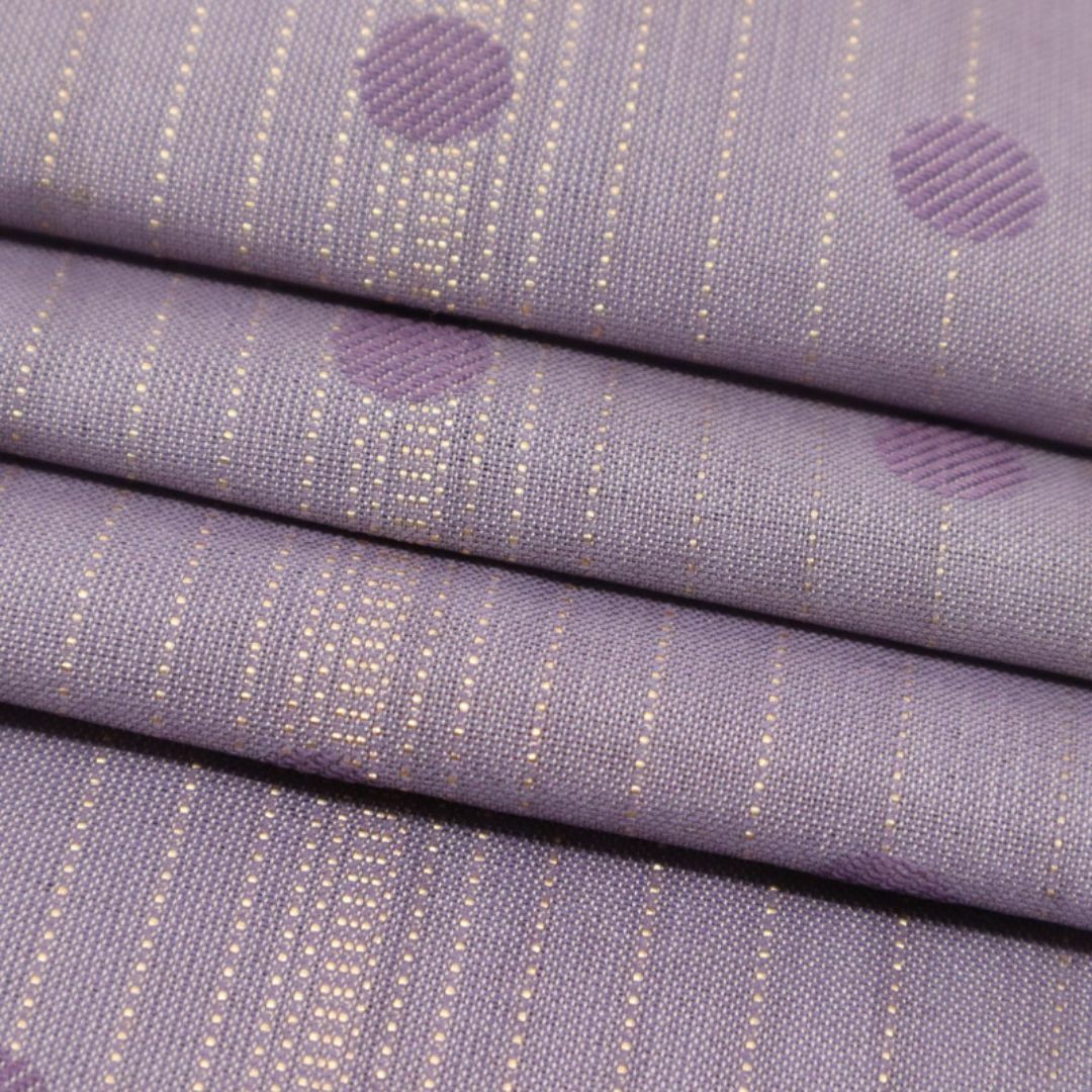 《紋紗『羽織』塵除け■金彩のラインにドット柄■淡い紫◆正絹着物上◆CP4-9》 レディースの水着/浴衣(着物)の商品写真