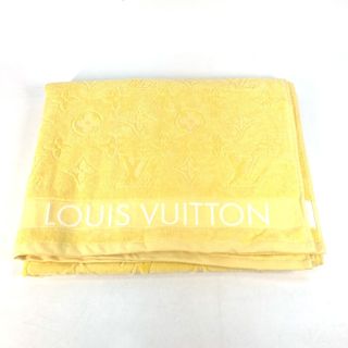 ルイヴィトン(LOUIS VUITTON)のルイヴィトン LOUIS VUITTON モノグラム 総柄  R96537 バスタオル インテリア ひざかけ ブランケット ビーチ タオル コットン イエロー 美品(タオル/バス用品)