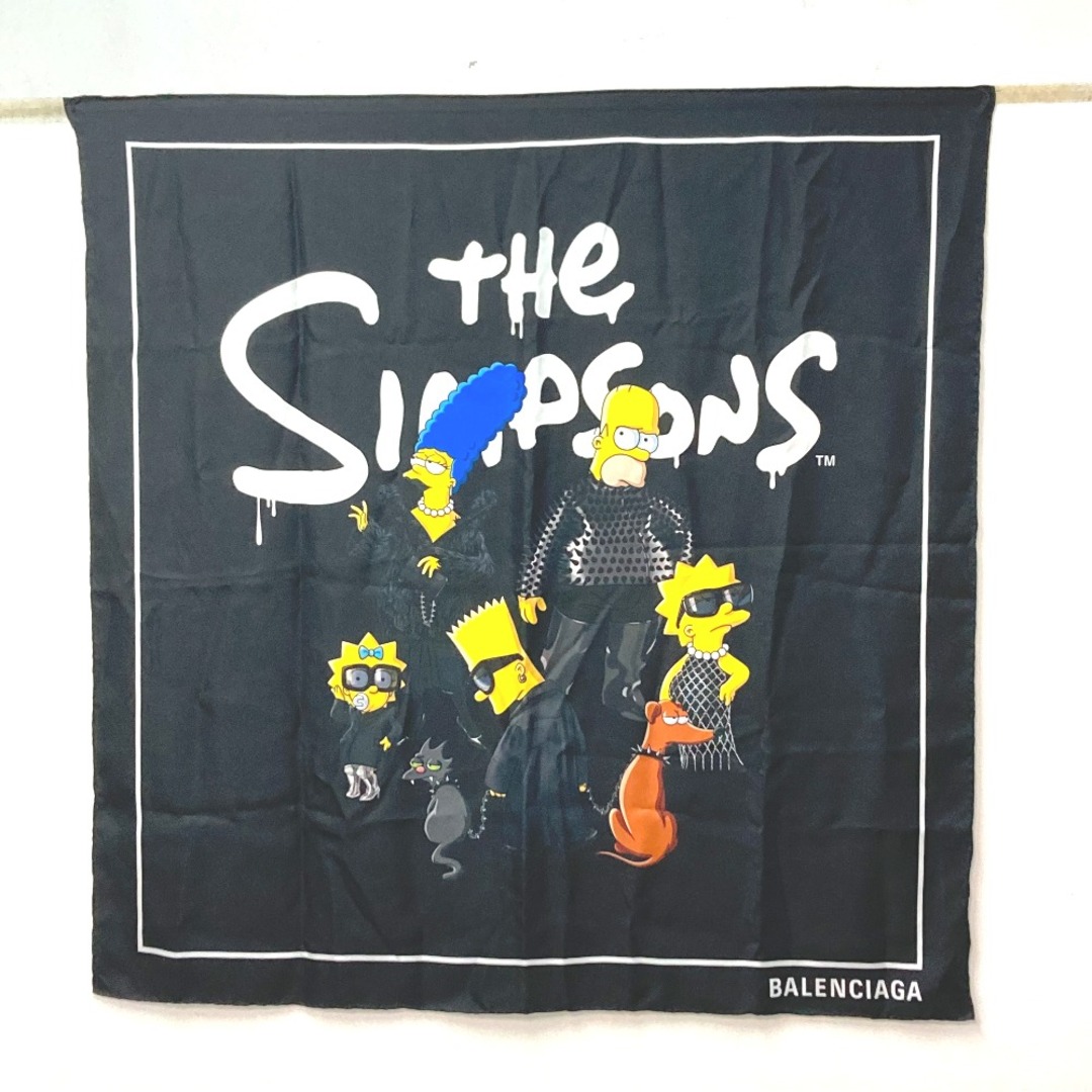 Balenciaga(バレンシアガ)のバレンシアガ BALENCIAGA シンプソンズ THE SIMPSONS シンプソンズ コラボ スカーフ シルク ブラック レディースのファッション小物(バンダナ/スカーフ)の商品写真