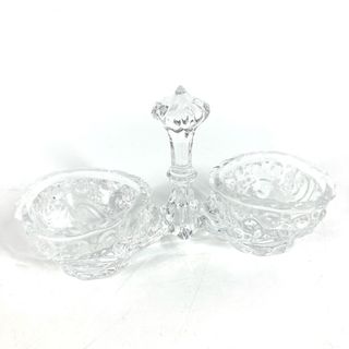 Baccarat - バカラ Baccarat ダブル ソルトセラー ソルト＆ペッパー  ローザス  調味料入れ  塩 コショウ 小物入れ お皿 クリスタルガラス クリア 美品