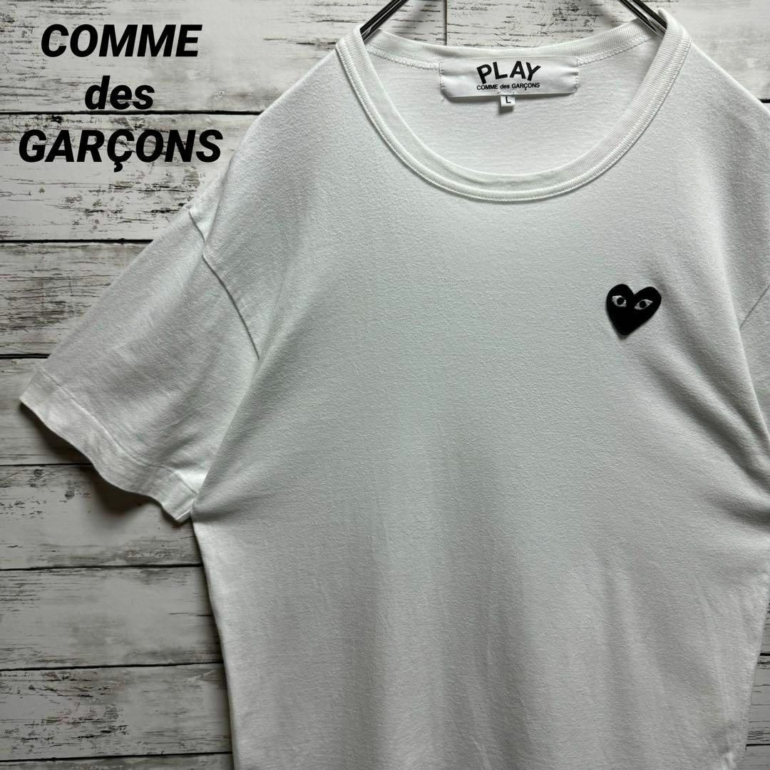 COMME des GARCONS(コムデギャルソン)の【美品】プレイコムデギャルソン　人気モデル　刺繍ロゴハート　半袖Tシャツ メンズのトップス(Tシャツ/カットソー(半袖/袖なし))の商品写真