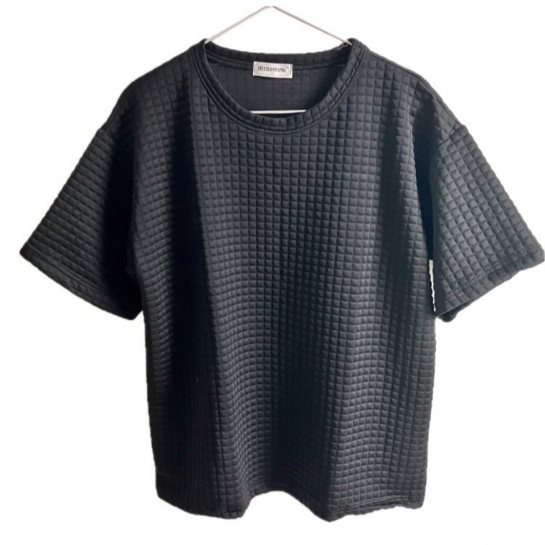 セットアップ　メンズ　上下セット　ハーフパンツ　部屋着　XL 黒 メンズのトップス(Tシャツ/カットソー(半袖/袖なし))の商品写真