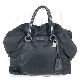 プラダ(PRADA)のプラダ PRADA ロゴ フリル BL0545 ショルダーバッグ 肩掛け ハンドバッグ ナイロン ブラック(ハンドバッグ)