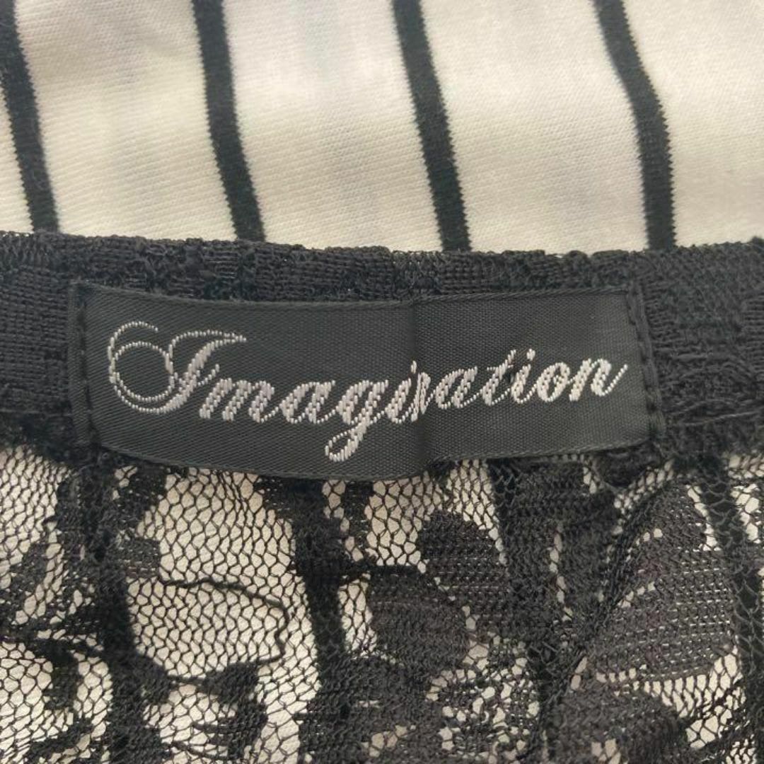 おしゃれ✨ imagination トップス ストライプ レース レディース レディースのトップス(Tシャツ(半袖/袖なし))の商品写真