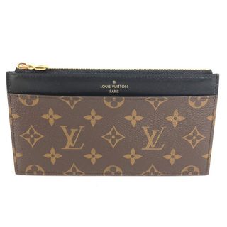 ルイヴィトン(LOUIS VUITTON)のルイヴィトン LOUIS VUITTON スリム パース M80348 モノグラム バッグインバッグ カードケース 長財布 モノグラムキャンバス ブラウン×ブラック 新品同様(財布)