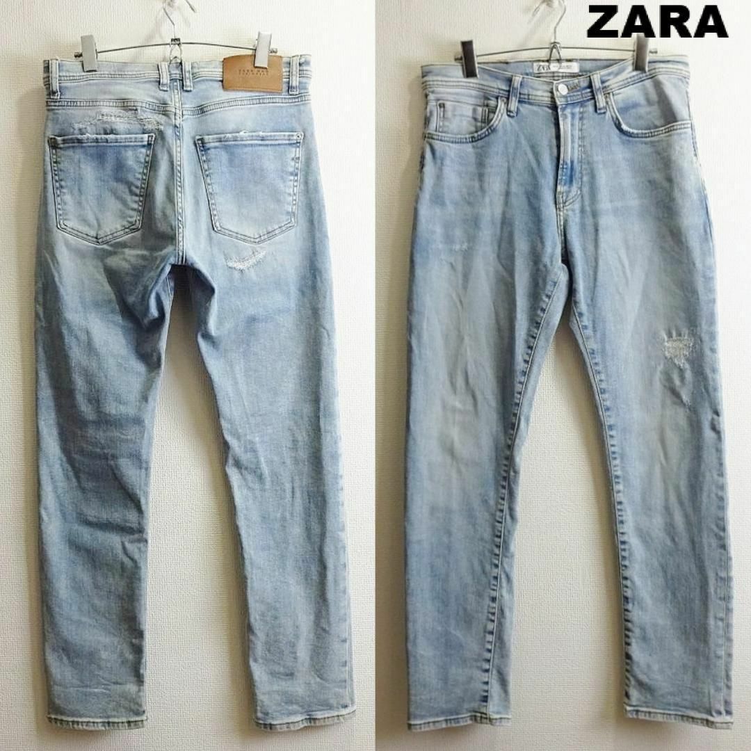 ZARA(ザラ)のZARA MAN　スリムフィットデニム　W80cm　強ストレッチ　空色　トルコ製 メンズのパンツ(デニム/ジーンズ)の商品写真