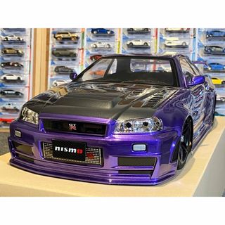 タミヤラジコン日産スカイラインGT-R R34 塗装済 スペアボディメタリック紫