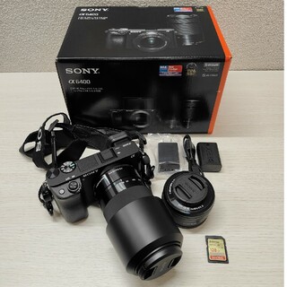 ソニー(SONY)のSONY  デジタル一眼カメラ α6400 ダブルズームレンズセット+その他(ミラーレス一眼)
