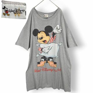 ディズニー(Disney)のUS古着 ヴィンテージ ディズニー ミッキー ビッグ Tシャツ ワンピース(Tシャツ/カットソー(半袖/袖なし))