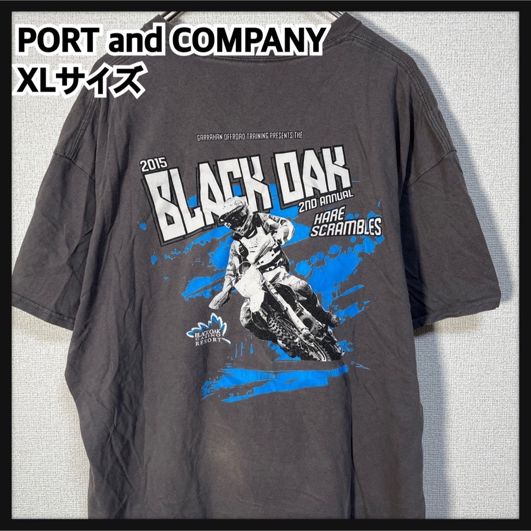 ポートアンドカンパニー半袖Tシャツモトクロス blackoak ダークグレーF9 メンズのトップス(Tシャツ/カットソー(半袖/袖なし))の商品写真