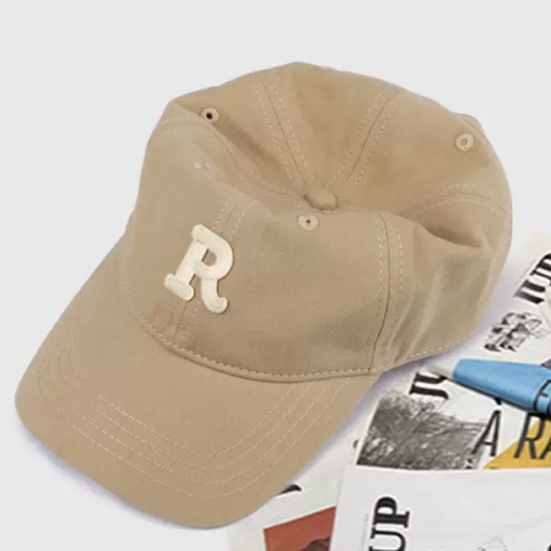 キャップ アルファベット R  ベージュ Lサイズ カジュアル ストリート 韓国 レディースの帽子(キャップ)の商品写真