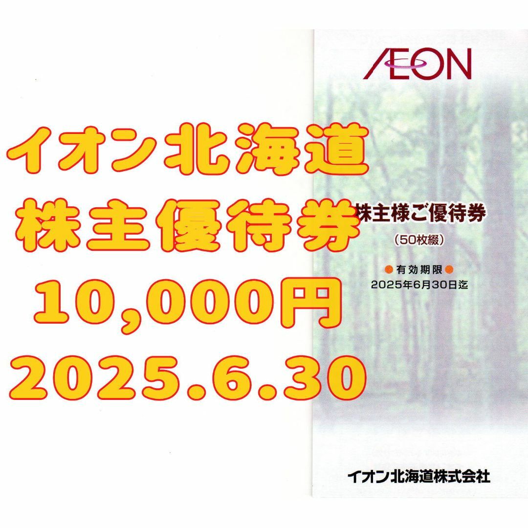 イオン北海道 株主優待券 10000円 2025.6.30 AEON チケットの優待券/割引券(ショッピング)の商品写真