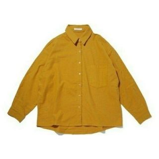 ★メンズ/レディース シンプル♪ビッグネルシャツ☆ ユニセックス/マスタード新品(シャツ/ブラウス(長袖/七分))