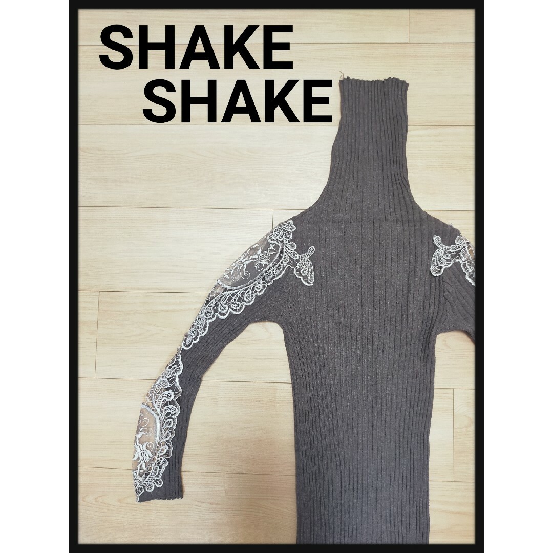 SHAKE SHAKE(シェイクシェイク)のSHAKE SHAKE シェイクシェイク タートルネック レース 刺繍 レディースのトップス(ニット/セーター)の商品写真