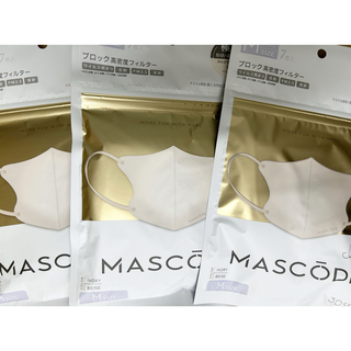 MASCODE マスコード 3Dマスク アイボリー×ベージュ紐 M 7枚入×3(日用品/生活雑貨)