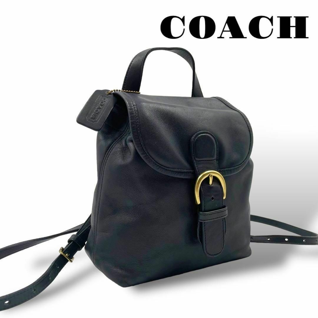 COACH(コーチ)の良品 オールドコーチ リュックサック オールレザー 金金具 ダークネイビー レディースのバッグ(リュック/バックパック)の商品写真