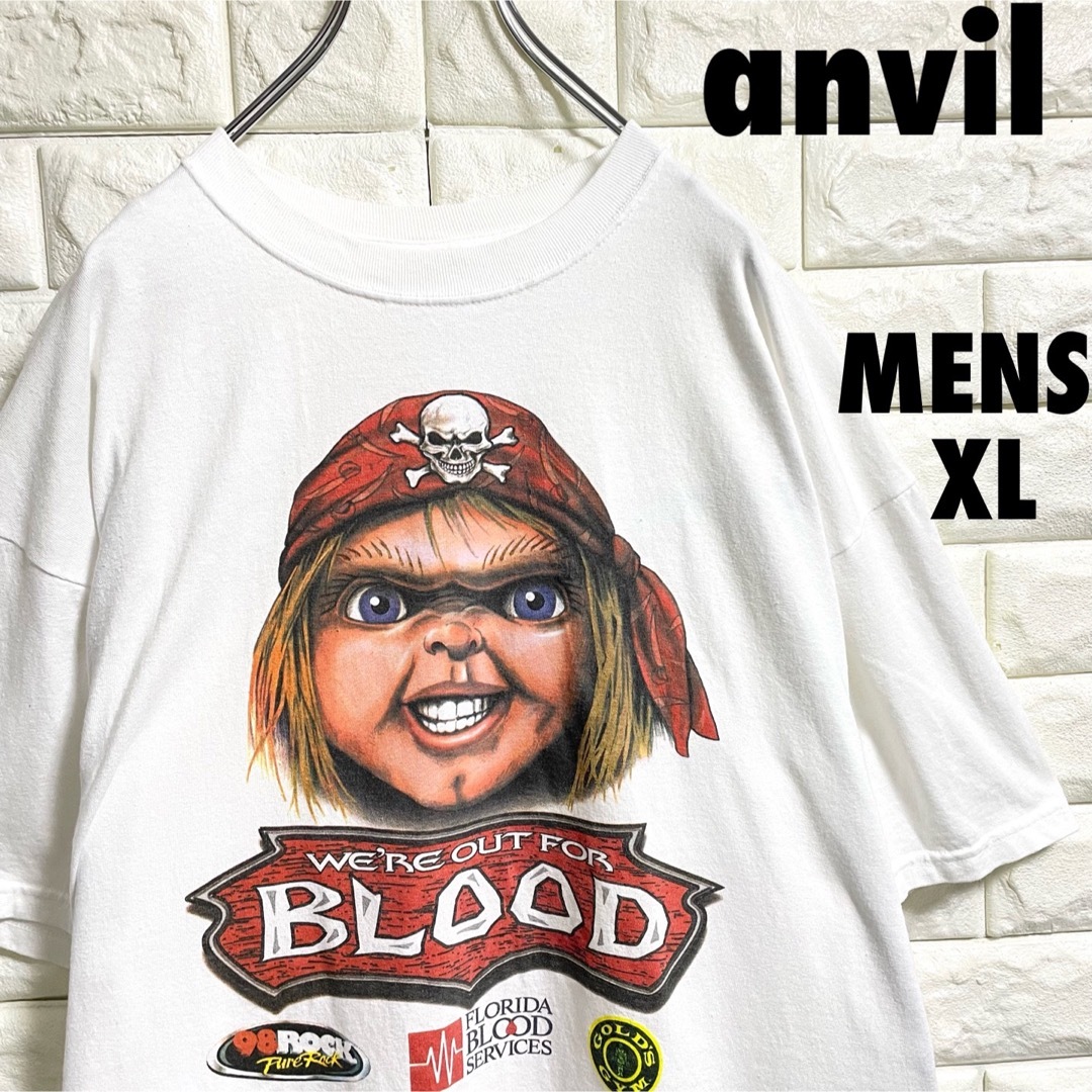 Anvil(アンビル)の激レア　アンビル　チャッキー　海賊プリント　半袖Tシャツ　メンズXLサイズ メンズのトップス(Tシャツ/カットソー(半袖/袖なし))の商品写真