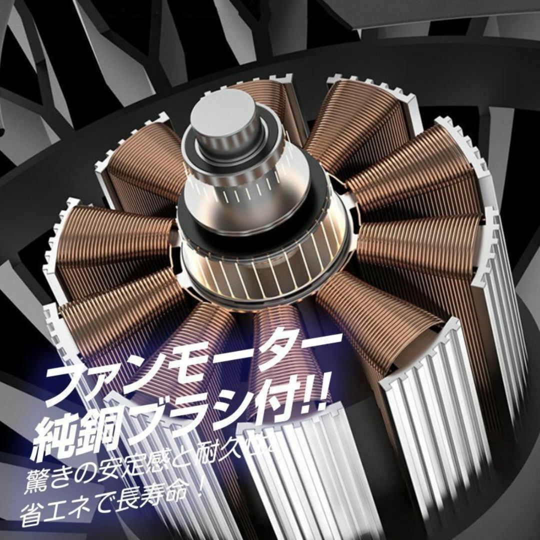 サーキュレーター 21V  送風機 大容量バッテリー2個 充電器 90°回転 インテリア/住まい/日用品のインテリア小物(その他)の商品写真