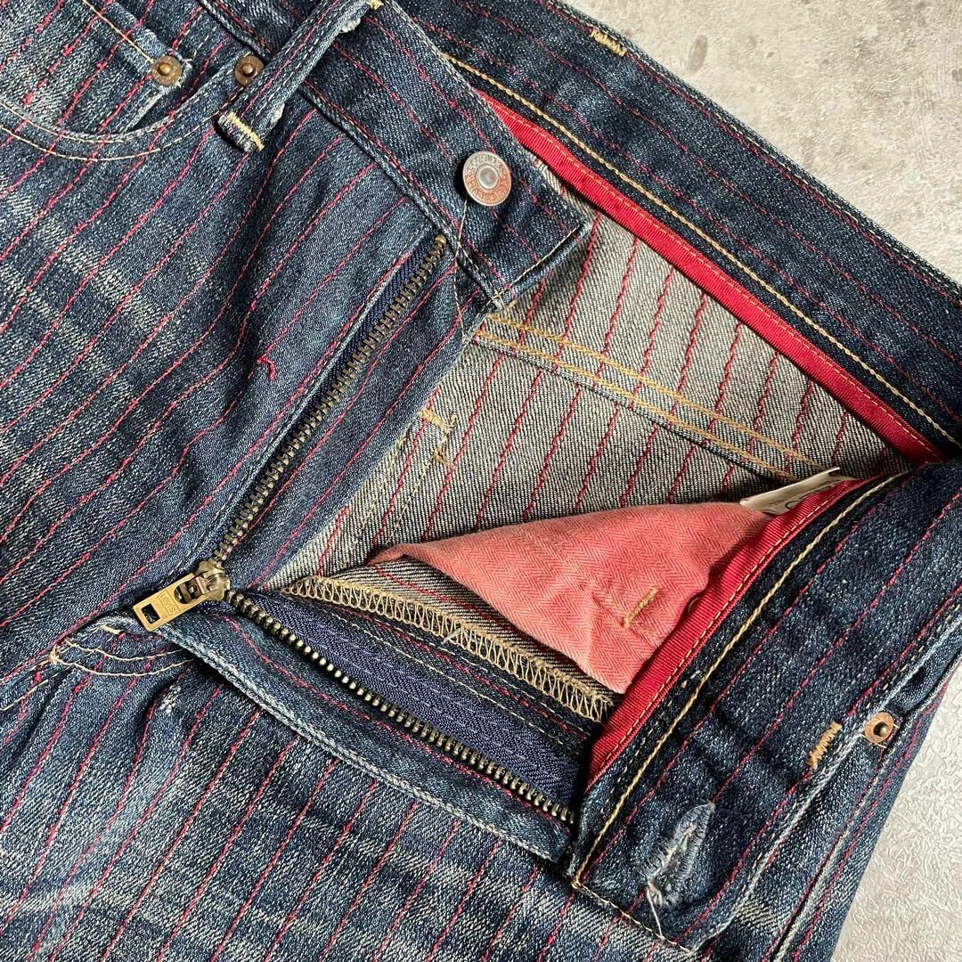 Levi's(リーバイス)の日本製 00s archive Levi's 505 赤ステッチ ストライプ メンズのパンツ(デニム/ジーンズ)の商品写真