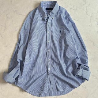 ラルフローレン(Ralph Lauren)のラルフローレン 大きいサイズXXL ブルーストライプシャツ ポニー刺繡 gy9(シャツ/ブラウス(長袖/七分))