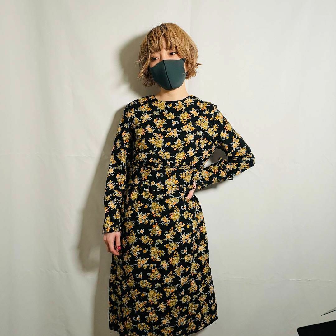 VINTAGE - 日本製 70s ヴィンテージ フリルレトロワンピース 花 VINTAGE - 日本製 70s ヴィンテージ フリルレトロワンピース 花