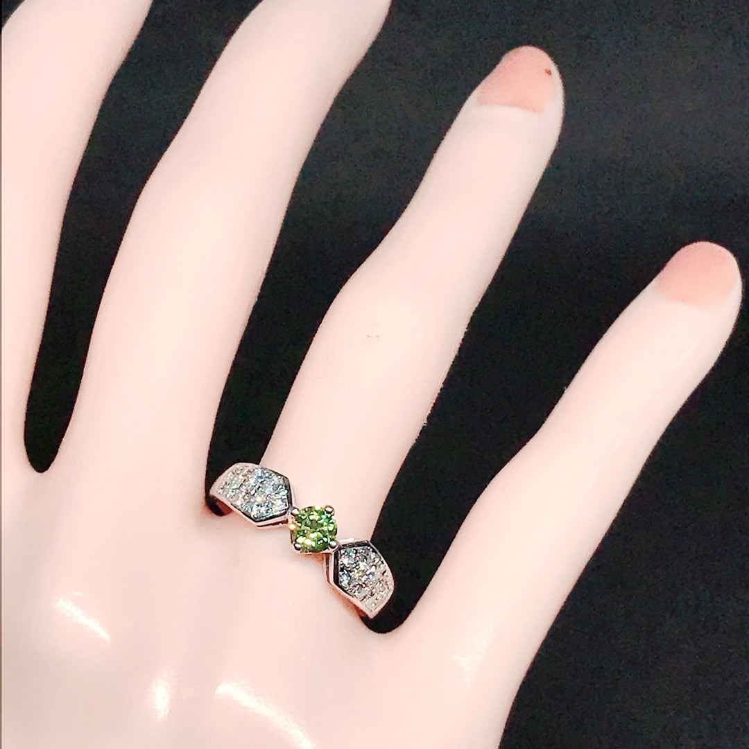 ジュエリーマキ(ジュエリーマキ)の計0.58ct アップルグリーン ファンシー ダイヤモンドリング PT900 レディースのアクセサリー(リング(指輪))の商品写真