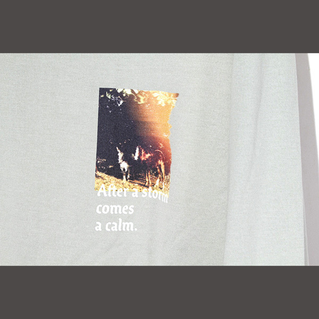 ウェルダー 'CALM' クルーネック プリント 長袖Tシャツ 4 グリーン メンズのトップス(Tシャツ/カットソー(七分/長袖))の商品写真