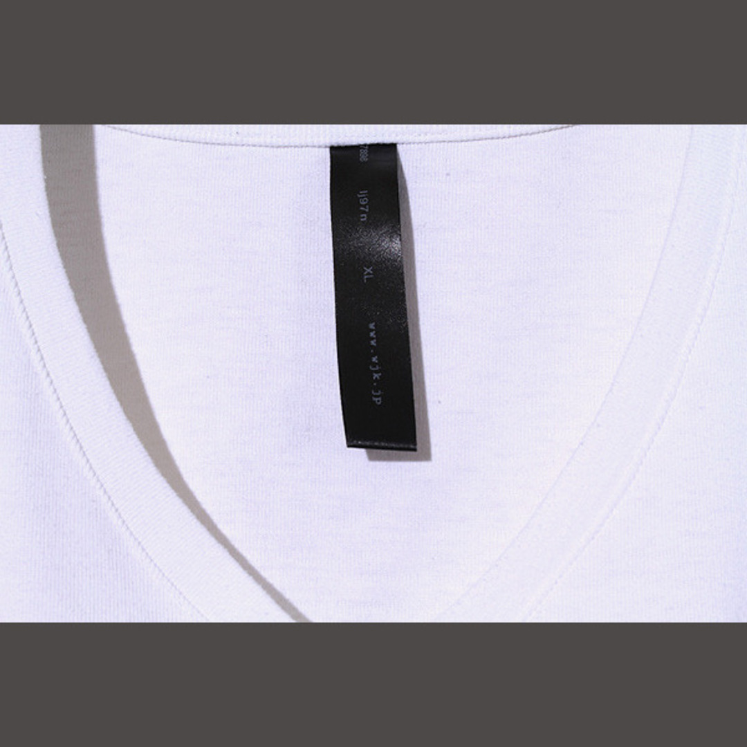 wjk(ダブルジェーケー)のwjk ドロップショルダー カットソー XL ホワイト × ピンク メンズのトップス(Tシャツ/カットソー(半袖/袖なし))の商品写真