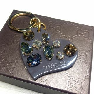 グッチ(Gucci)のグッチ キーホルダー キーリング ハート ビジュー ストーン 付属品 可愛い(キーホルダー)