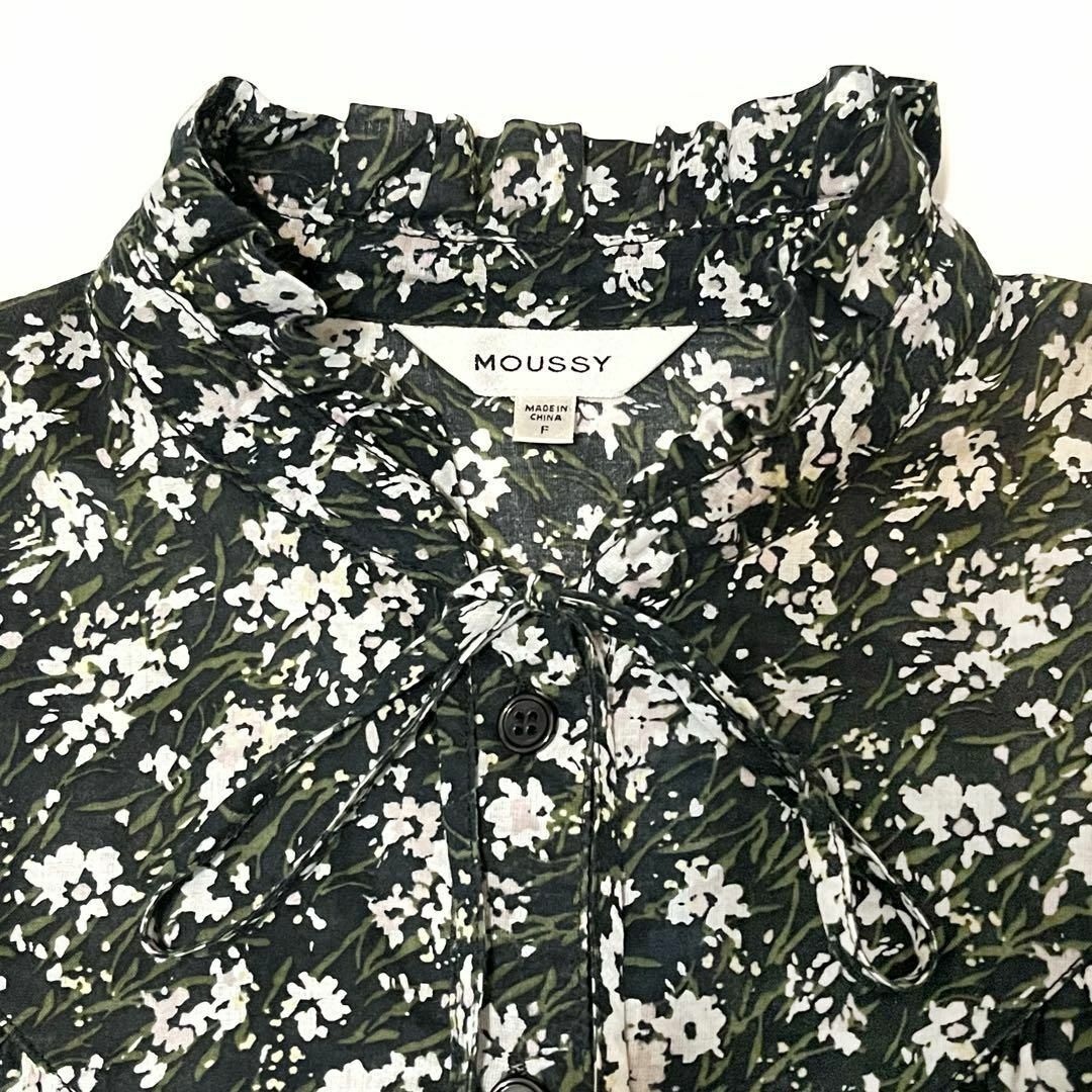 moussy(マウジー)のMOUSSY マウジー★COTTON FLORAL TIE ブラウス 花柄 レディースのトップス(シャツ/ブラウス(長袖/七分))の商品写真