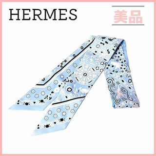 エルメス(Hermes)のエルメス ツイリー Peuple du Vent 風の民 ライトブルー スカーフ(バンダナ/スカーフ)