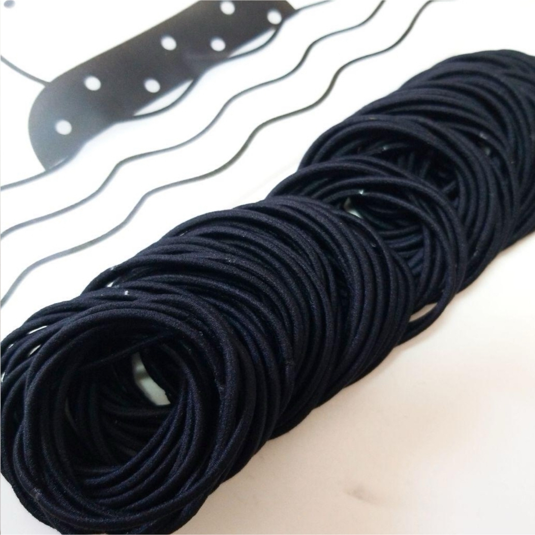 ヘアゴム 100本    直径4cm 　黒 レディースのヘアアクセサリー(ヘアゴム/シュシュ)の商品写真