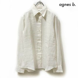 アニエスベー(agnes b.)のagnes b. アニエスベー★長袖リネンシャツ 未使用タグ付き ホワイト 白(シャツ/ブラウス(長袖/七分))