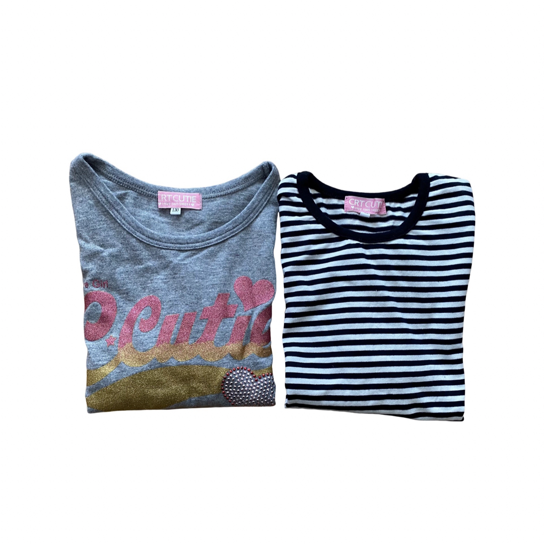 【CRTCUTIE】長袖Tシャツ　130 トップス　2点セット キッズ/ベビー/マタニティのキッズ服女の子用(90cm~)(Tシャツ/カットソー)の商品写真