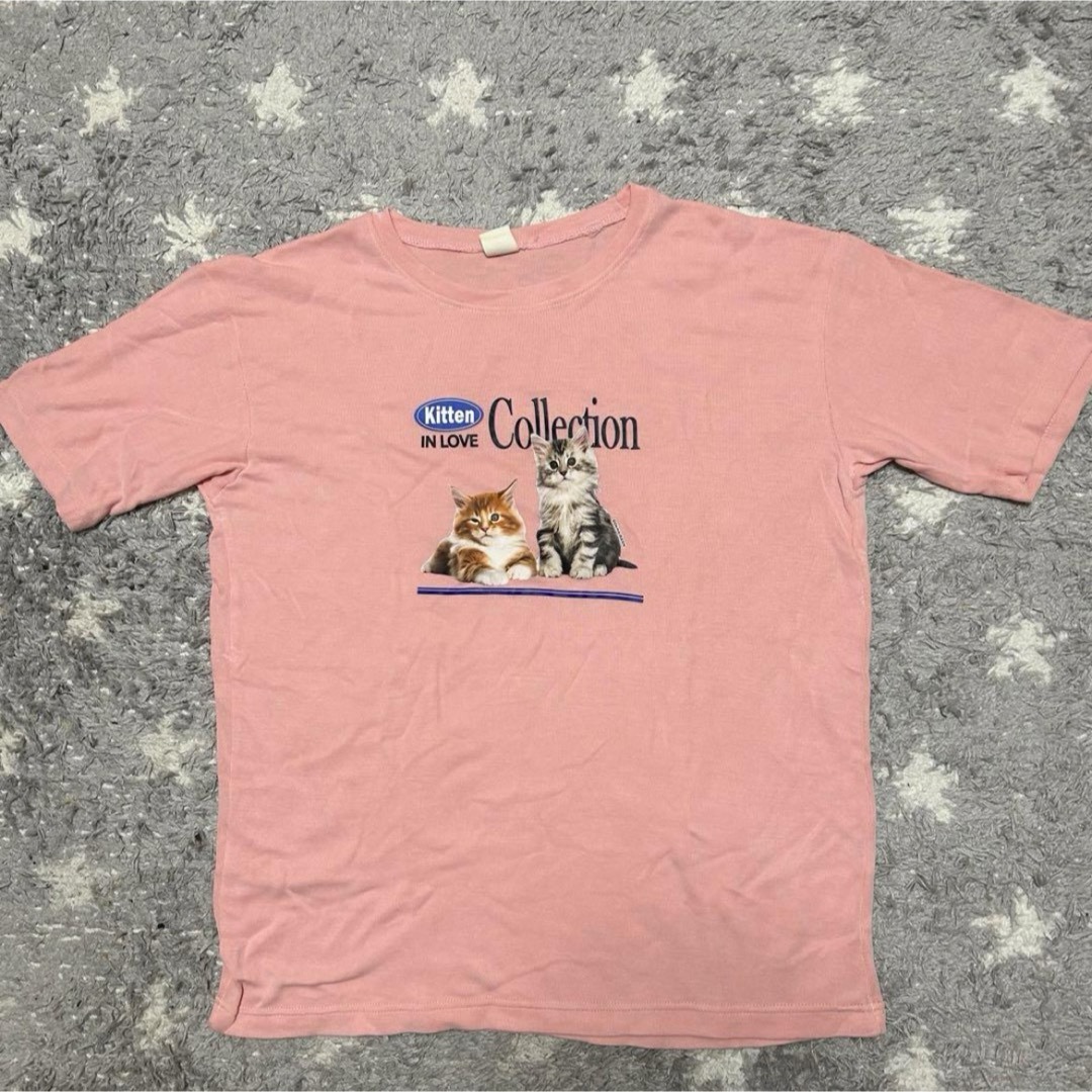 中野ロープウェイ 古着 猫プリント レディースのトップス(Tシャツ(半袖/袖なし))の商品写真