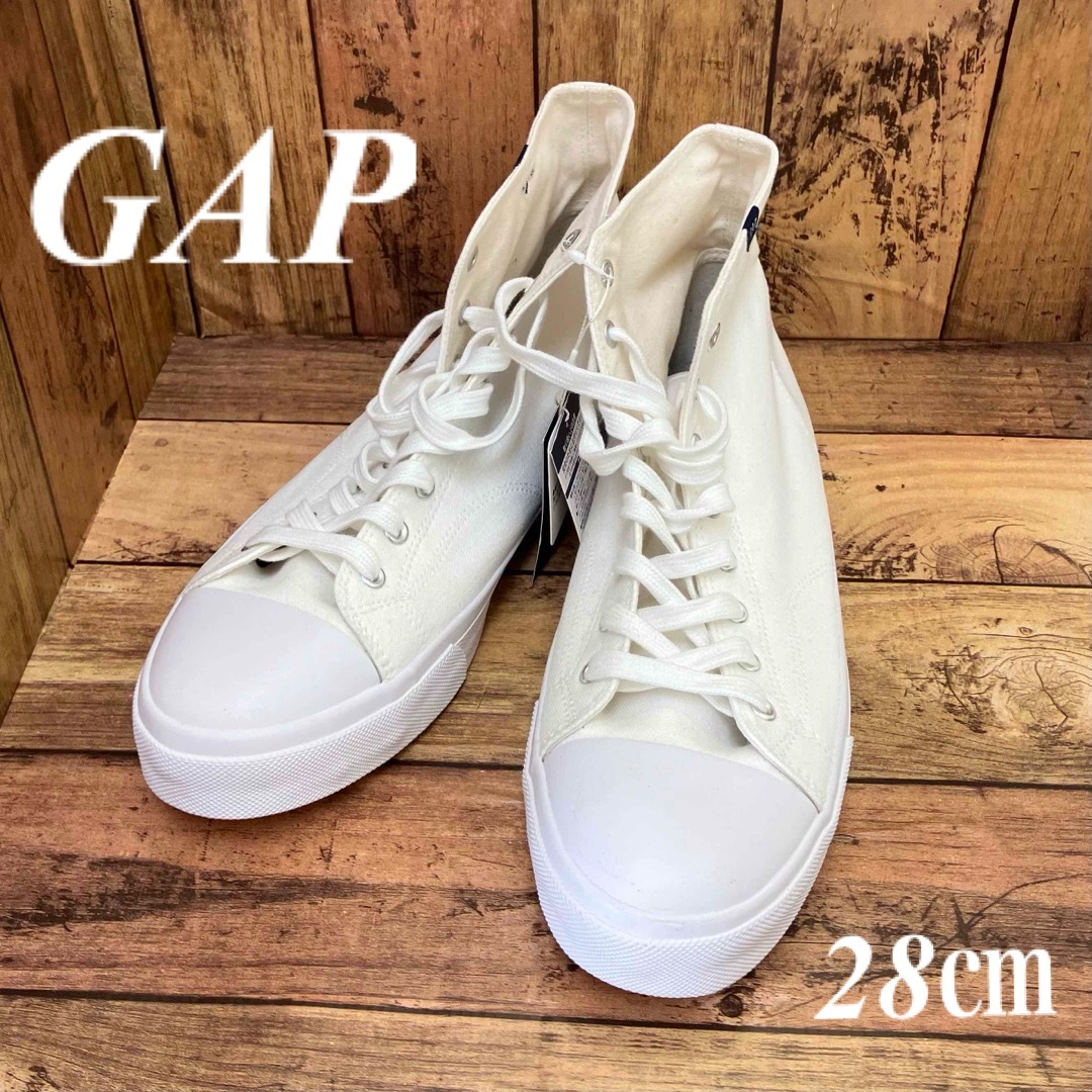 GAP(ギャップ)の【新品】GAP ギャップ ハイカット スニーカー 白 28㎝ 極美品　未使用 メンズの靴/シューズ(スニーカー)の商品写真