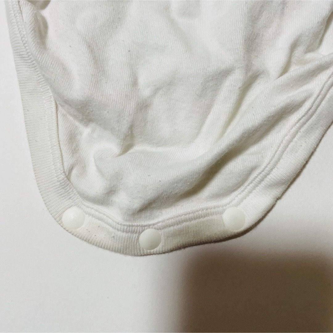 UNIQLO(ユニクロ)の2枚セット　サイズ70 　ユニクロ　ベビー　半袖　ロンパース　ボーダー　 キッズ/ベビー/マタニティのベビー服(~85cm)(ロンパース)の商品写真