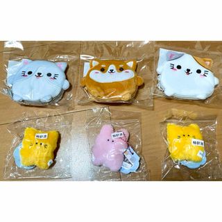 新品未使用/人気のわんにゃんコインケース&いきものかもしれないシリーズ6点セット(キャラクターグッズ)