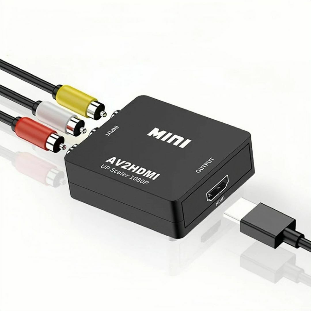 RCA HDMI 変換アダプタ AV to HDMI コンバーター ブラック スマホ/家電/カメラのテレビ/映像機器(映像用ケーブル)の商品写真