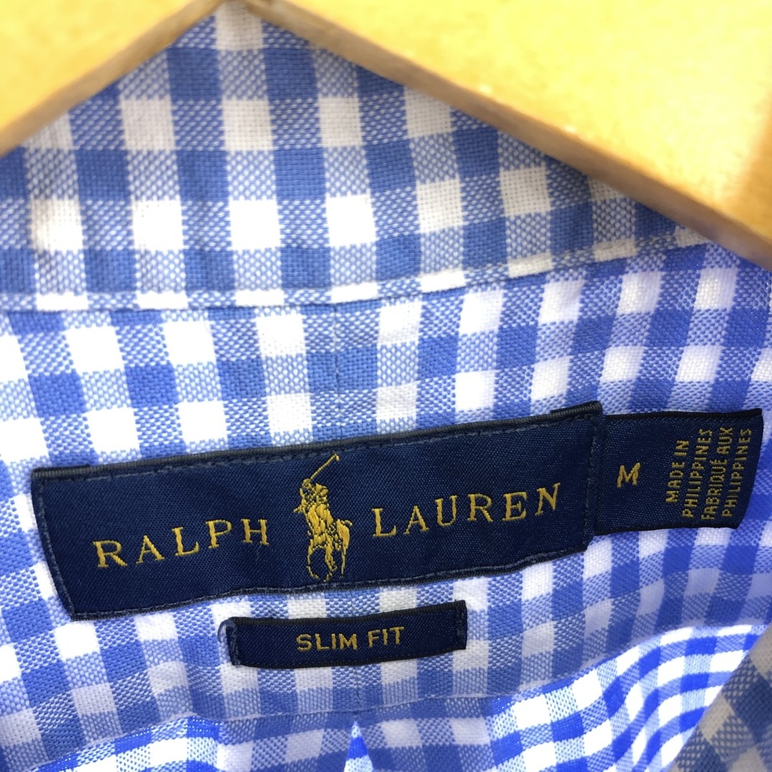 Ralph Lauren(ラルフローレン)の古着 ラルフローレン Ralph Lauren SLIM FIT スリムフィット ギンガムチェック 長袖 ボタンダウンチェックシャツ メンズM /eaa446773 メンズのトップス(シャツ)の商品写真
