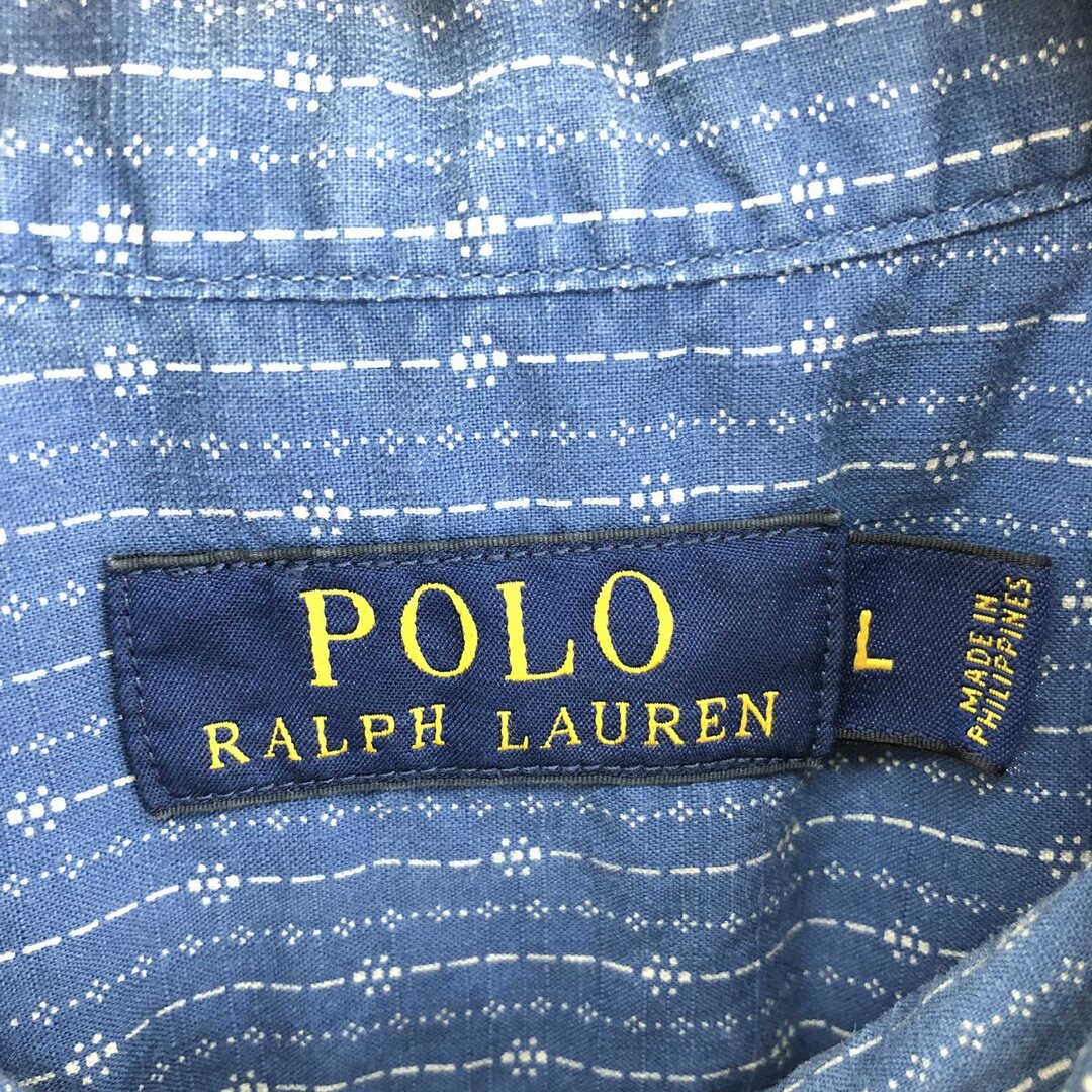 Ralph Lauren(ラルフローレン)の古着 ラルフローレン Ralph Lauren POLO RALPH LAUREN 総柄 長袖 コットンシャツ メンズL /eaa423893 メンズのトップス(シャツ)の商品写真