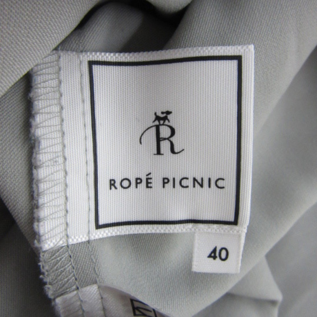 Rope' Picnic(ロペピクニック)のロペピクニック ブラウス カットソー 長袖 スリットネック 40 ライトグレー レディースのトップス(シャツ/ブラウス(長袖/七分))の商品写真