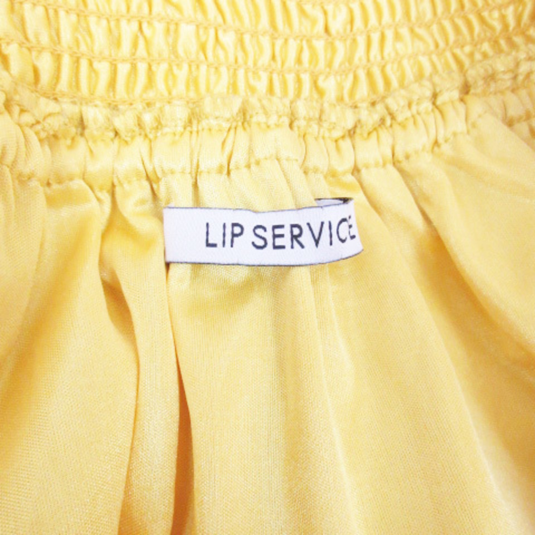 LIP SERVICE(リップサービス)のリップサービス ブラウス カットソー 半袖 オフショルダー 無地 F 黄色 レディースのトップス(シャツ/ブラウス(半袖/袖なし))の商品写真