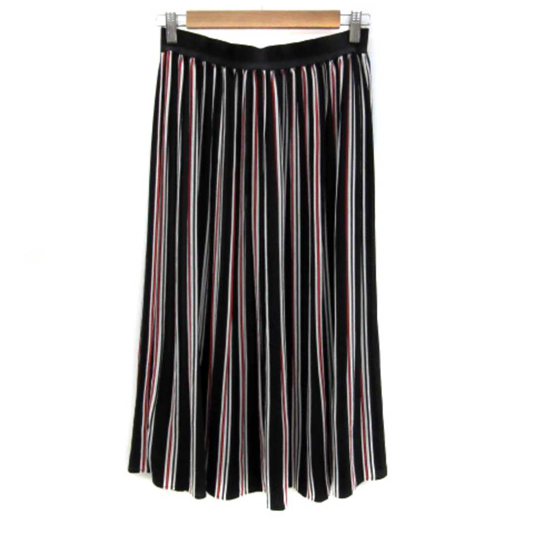 ラウンジドレス ガリャルダガランテ プリーツスカート ストライプ柄 黒 レディースのスカート(ロングスカート)の商品写真